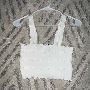 White Zara Ruffle Tank